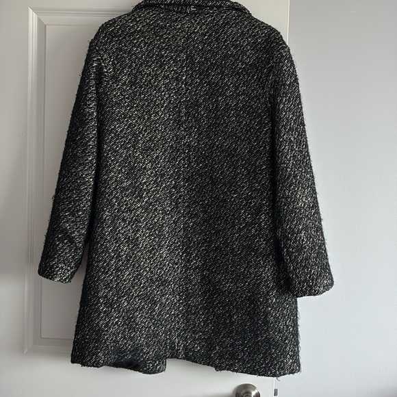ANNE KLEIN | black and white polyester and wool winter coat, with pockets Size L - Picture 9 of 11